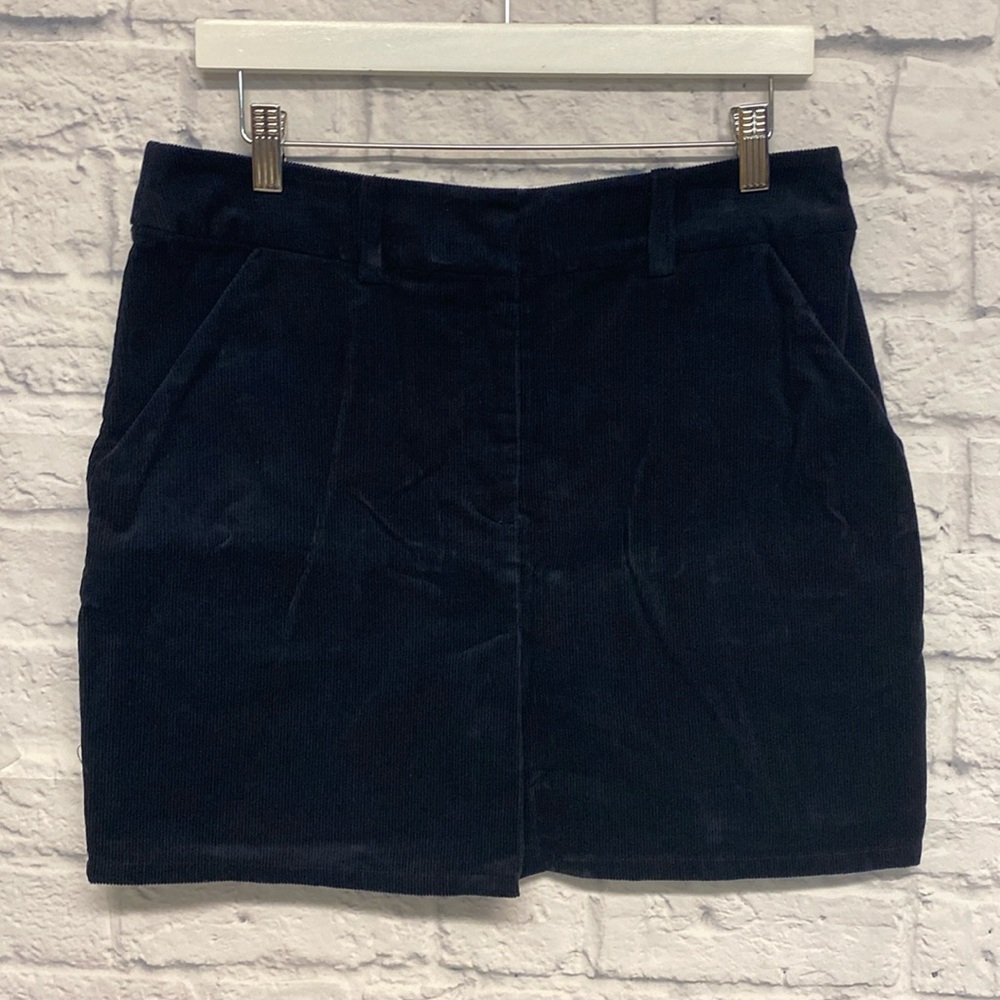 Marie Oliver Navy Blue Corduroy Mini Skirt Size Small